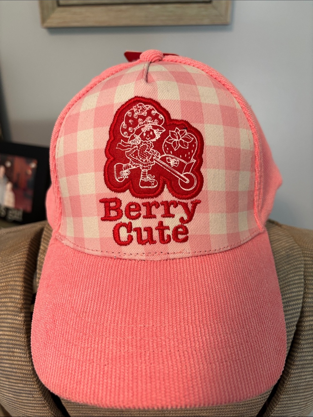 Strawberry Shortcake Pink Corduroy'Berry Cute' Graphic Adjustable Baseball Hat